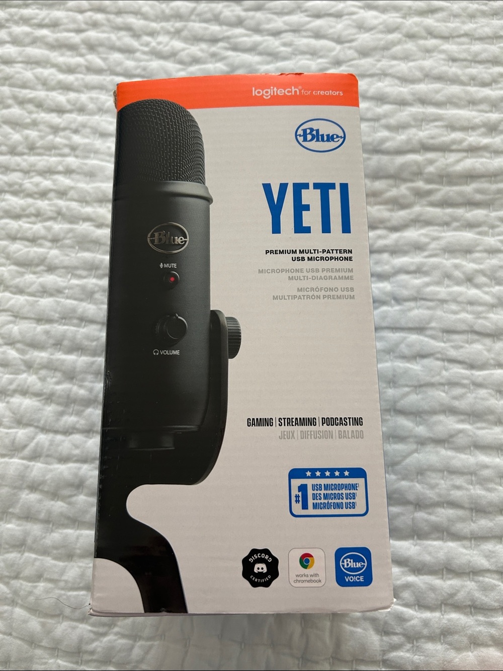 Logitech Yeti USB Microphone - Black and White Box
